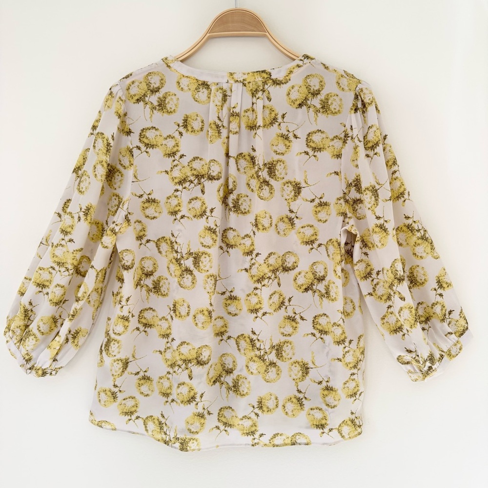 Boden Limited Edition Florence Yellow and Cream Dandelion Floral Top, Sz 10, EUC - Picture 6 of 12